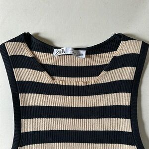 Zara Ribbed Stripe Top S